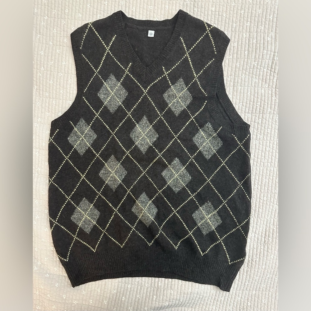 (Sold) Vintage 100% Wool Sweater Vest with Woolmark Label